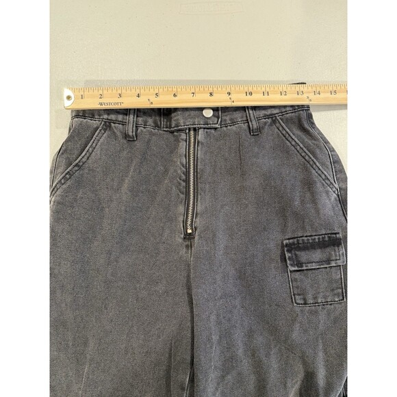 Cider Wide Jeans Leg Cargo Jeans Womens Small Black Skater Y2K Grunge Travel - Picture 4 of 7